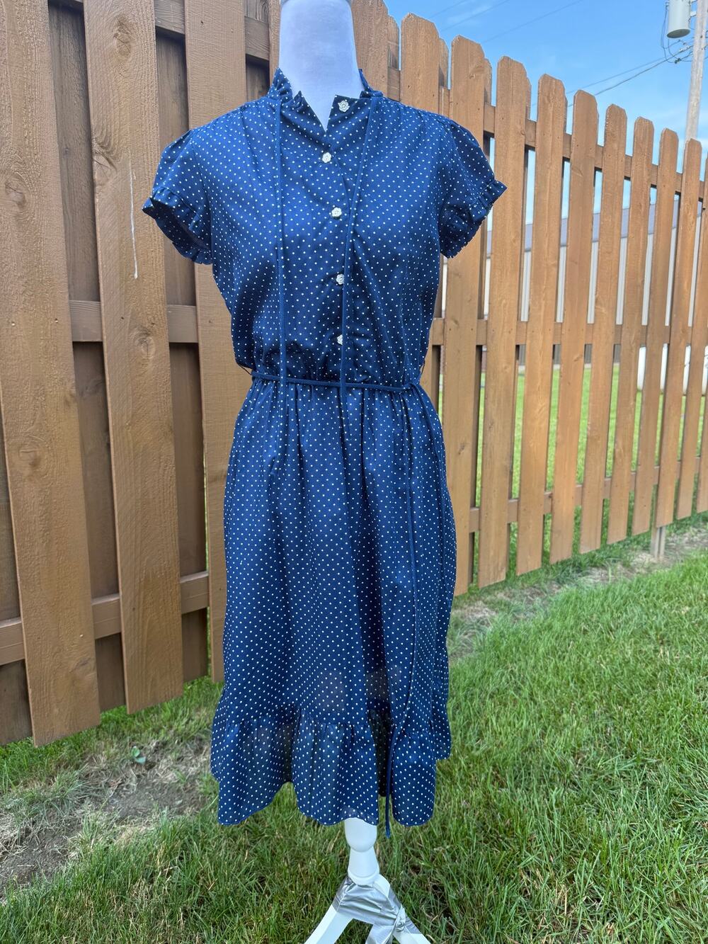 Vintage Navy Polka Dot Dress New Raves